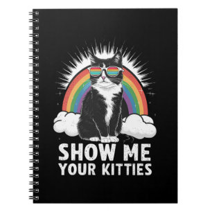 Cuaderno Muéstrame tus gatos, divertidos orgullo gay lesbia