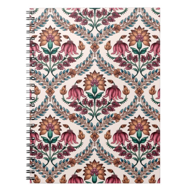 Cuaderno Mughalart tradicional sin soldadura, patrón, flora (Frente)