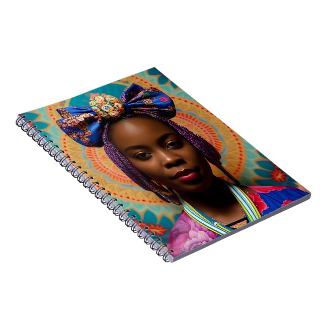 Cuaderno Mujer africana con gran arco y medallón (Lado Derecho)