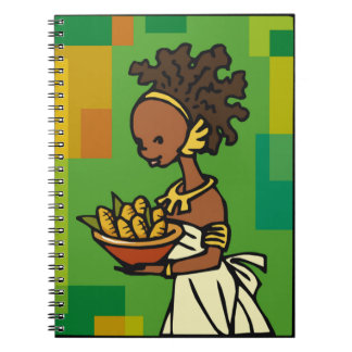 Cuaderno Mujer africana con tazón de maíz