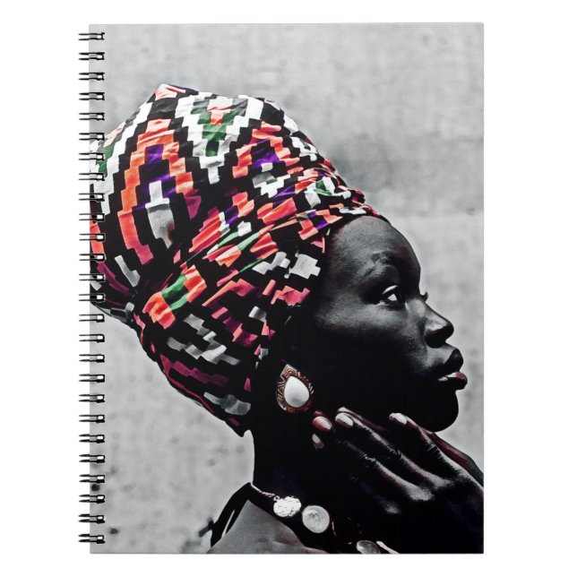 Cuaderno Mujer africana hermosa (Frente)