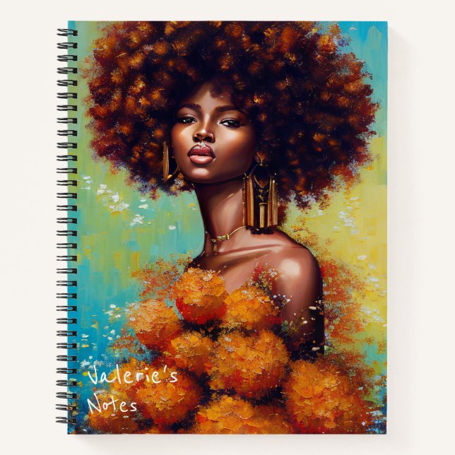 Cuaderno Mujer africana hermosa (Anverso)