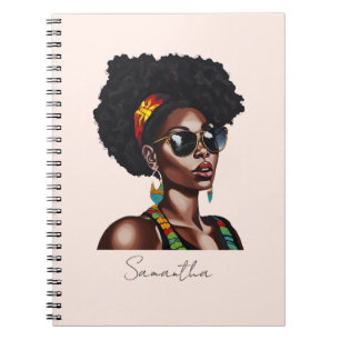 Cuaderno Mujer afroamericana con gafas de sol de Moda