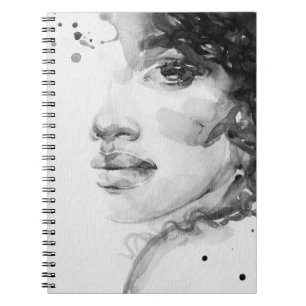 Cuaderno mujer afroamericana. ilustración de moda de bellez