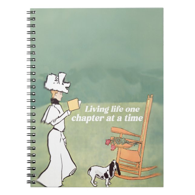 Cuaderno Mujer amante de los libros y perro leyendo (Frente)