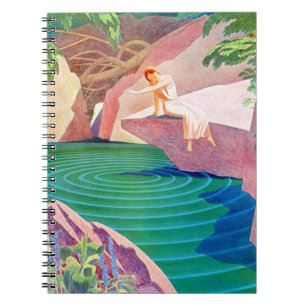 Cuaderno Mujer Art Déco de 1931 por un estanque