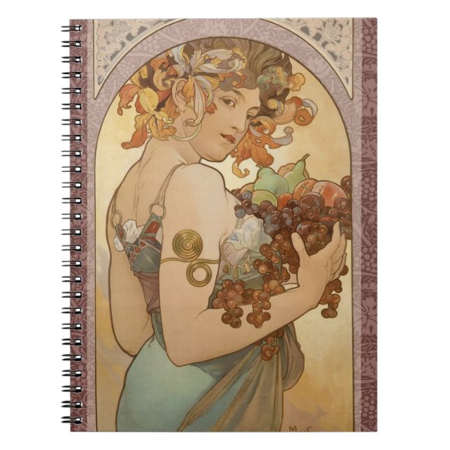 Cuaderno Mujer Art Nouveau Mucha Hermosa (Frente)