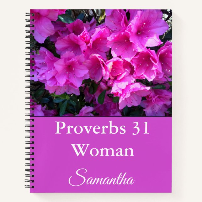 Cuaderno Mujer Azalea Pretty Proverbios 31 (Anverso)