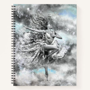 Cuaderno Mujer bailando en las nubes - Sensación - pintura