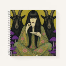 Mujer Bebe Té Con Dos Cabras Negras