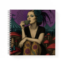 Mujer bebe té en el circo