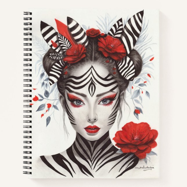 Cuaderno Mujer cebra - Galardonado arte pop (Anverso)