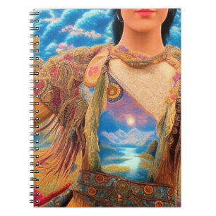 Cuaderno Mujer chamán, cielos, arte hermoso.