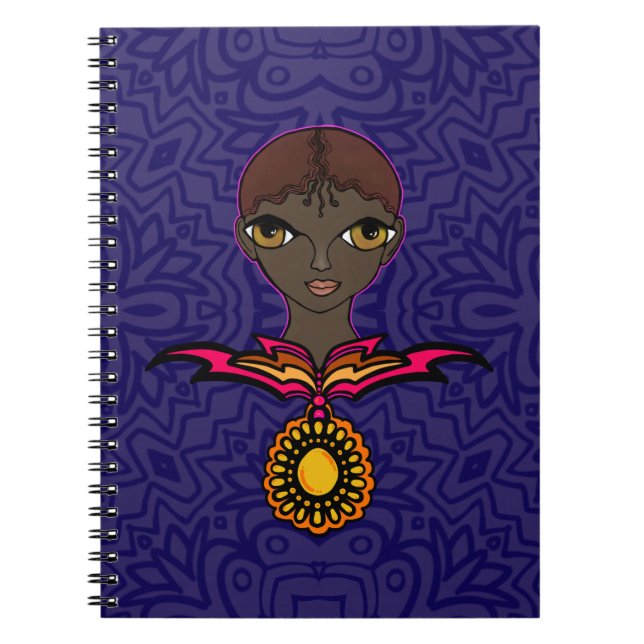 Cuaderno Mujer con collar y pendiente (Frente)