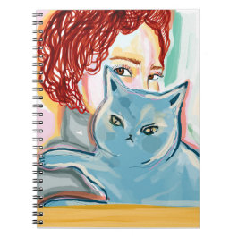 Cuaderno mujer con gato