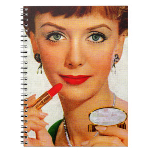 Cuaderno Mujer con lápiz labial de los años 60