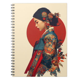 Cuaderno Mujer Coreana Elegante en Arte de Retrato de Hanbo