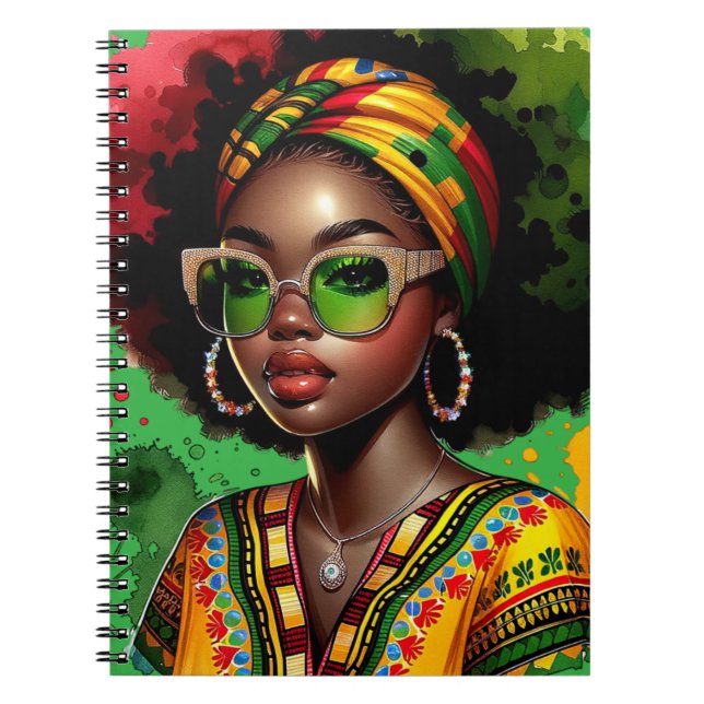 Cuaderno Mujer cristiana negra Melansis afroamericana (Frente)