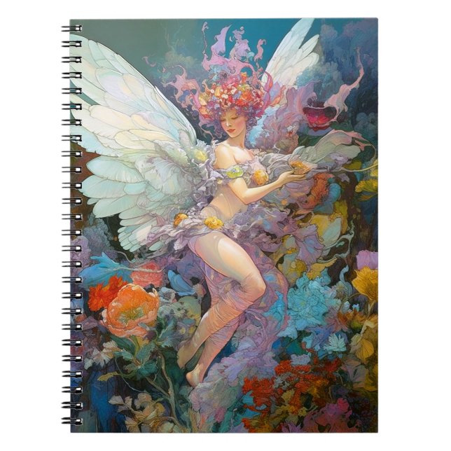 Cuaderno Mujer De Hadas En Flores Arte De Fantasía (Frente)