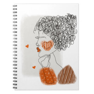 Cuaderno Mujer de la moda: Líneas negras gráficas