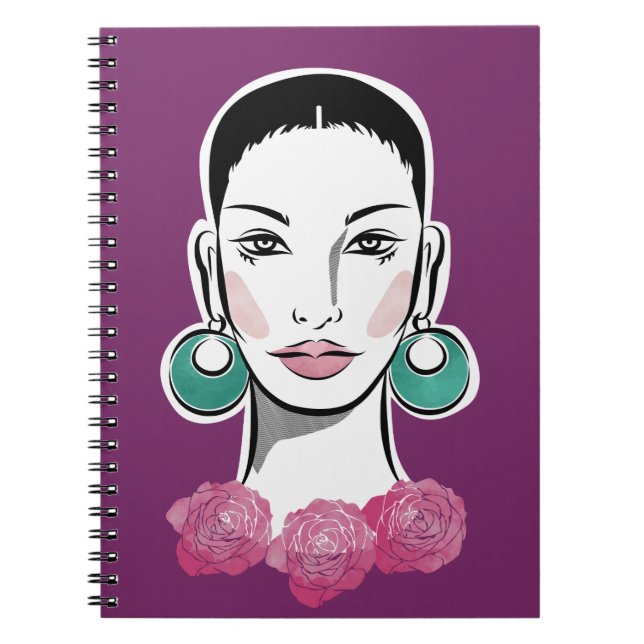 Cuaderno Mujer de Mod Fleur de los años 60 (Frente)