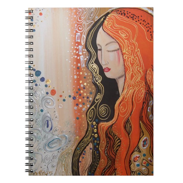 Cuaderno Mujer de señora Beautiful del jengibre en la (Frente)