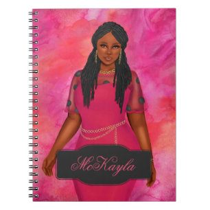 Cuaderno Mujer de tamaño más afroamericano personalizada