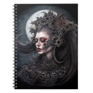 Cuaderno Mujer Demonio Reina arte de fantasía oscuro
