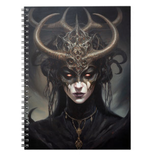Cuaderno Mujer Demonio Reina arte de fantasía oscuro
