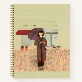 Cuaderno Mujer disfrutando de una bebida de café