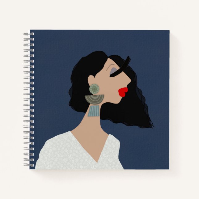 Cuaderno Mujer elegante arte amante de la moda (Anverso)
