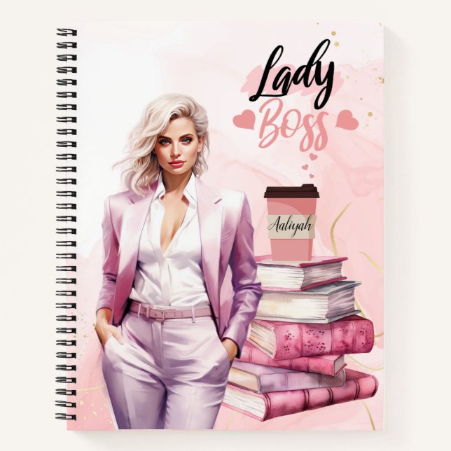 Cuaderno Mujer empresaria Lady Boss Pink (Anverso)