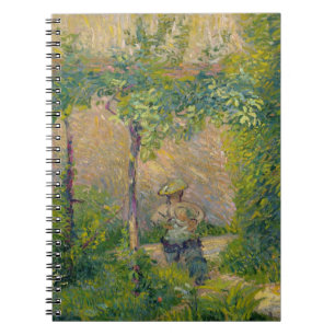 Cuaderno Mujer en el jardín (aceite en lona)