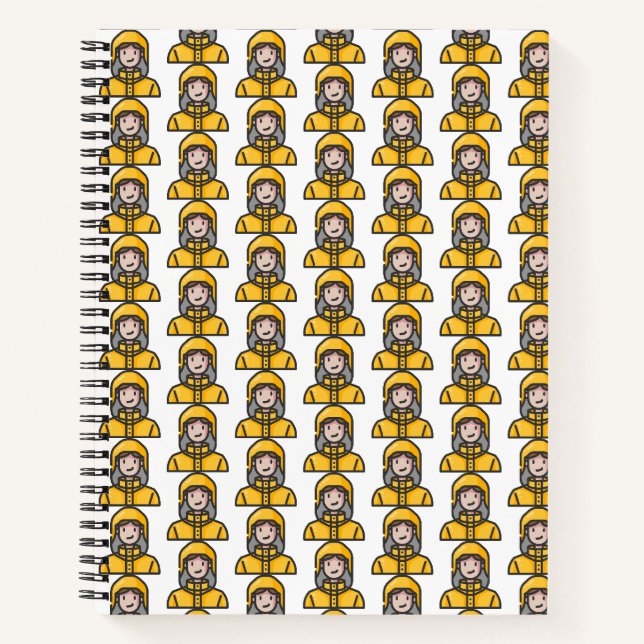 Cuaderno mujer en impermeable (Anverso)