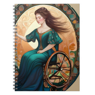 Cuaderno Mujer en silla de ruedas baila alegremente
