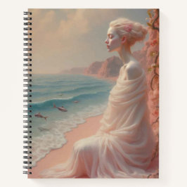 Cuaderno Mujer etérea en una playa de ensueño