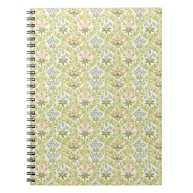 Cuaderno Mujer femenina con estampado floral verde (Frente)