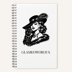 Cuaderno Mujer Glam con Ilustración de Moda de Gato