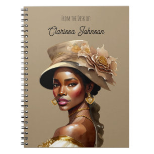 Cuaderno Mujer Hermosa de Color con Sombrero Antiguo