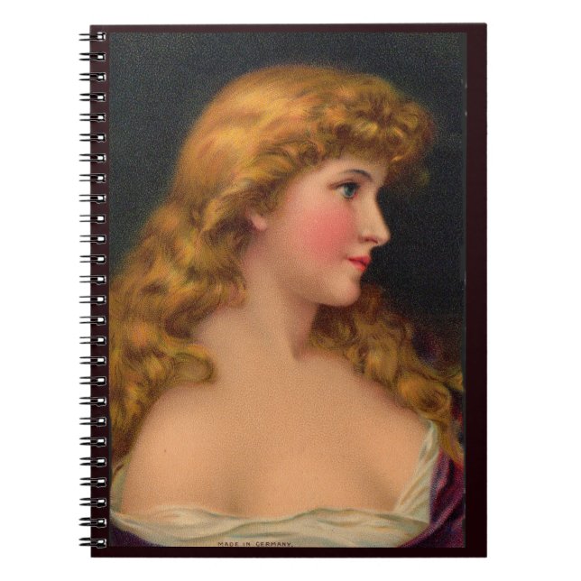 Cuaderno Mujer hermosa del siglo XIX con pelo largo (Frente)