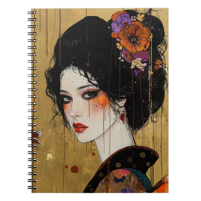 Cuaderno Mujer hermosa en Kimono (Frente)