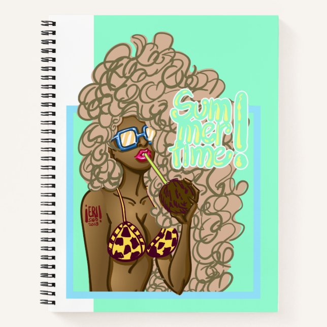 Cuaderno Mujer ilustracion en verano (Anverso)