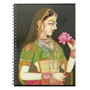 Cuaderno Mujer india vintage, arte mogol