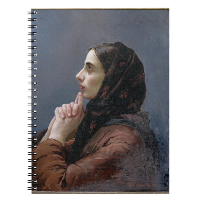 Cuaderno Mujer joven en el rezo, 1879 (aceite en lona) (Frente)