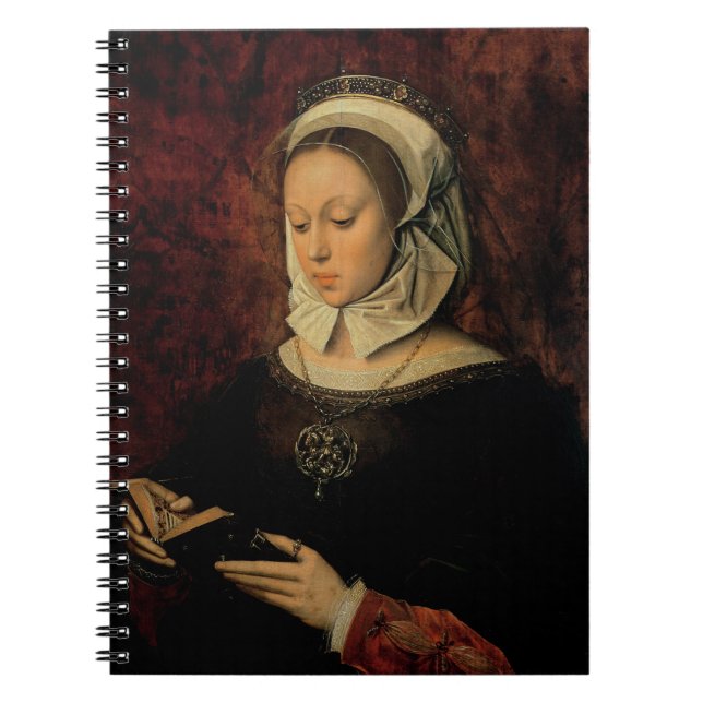 Cuaderno Mujer joven que lee un libro de las horas (aceite (Frente)
