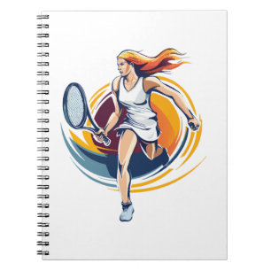 Cuaderno mujer jugando tenis