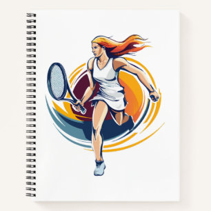 Cuaderno mujer jugando tenis