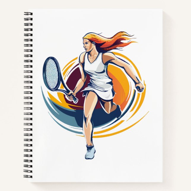 Cuaderno mujer jugando tenis (Anverso)