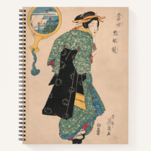 Cuaderno Mujer kimono japonesa: Impresión de bloque de made