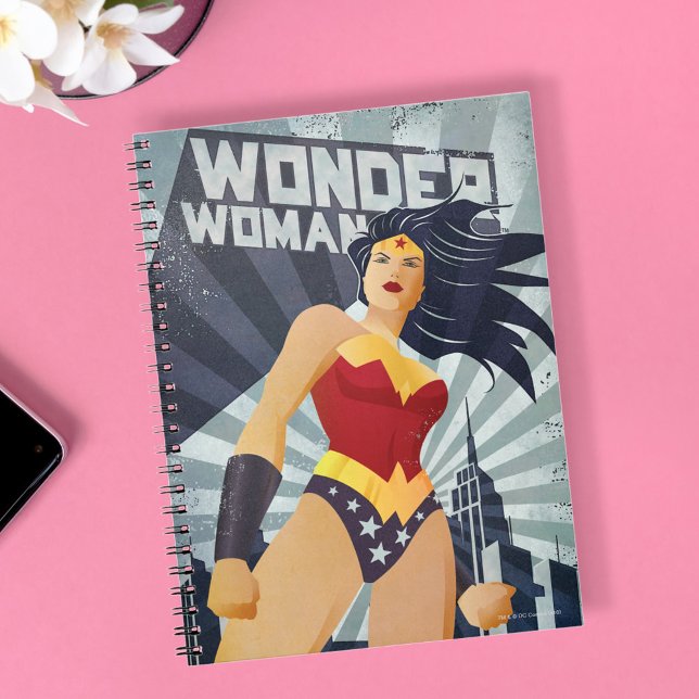 Cuaderno Mujer Maravilla Retro City Sunburst (Subido por el creador)